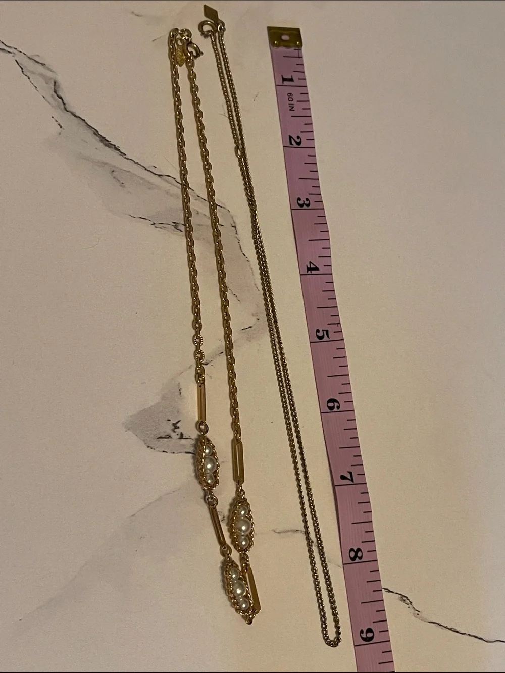 Sarah Coventry Gold-Tone Layered Necklace with Pearl Stations